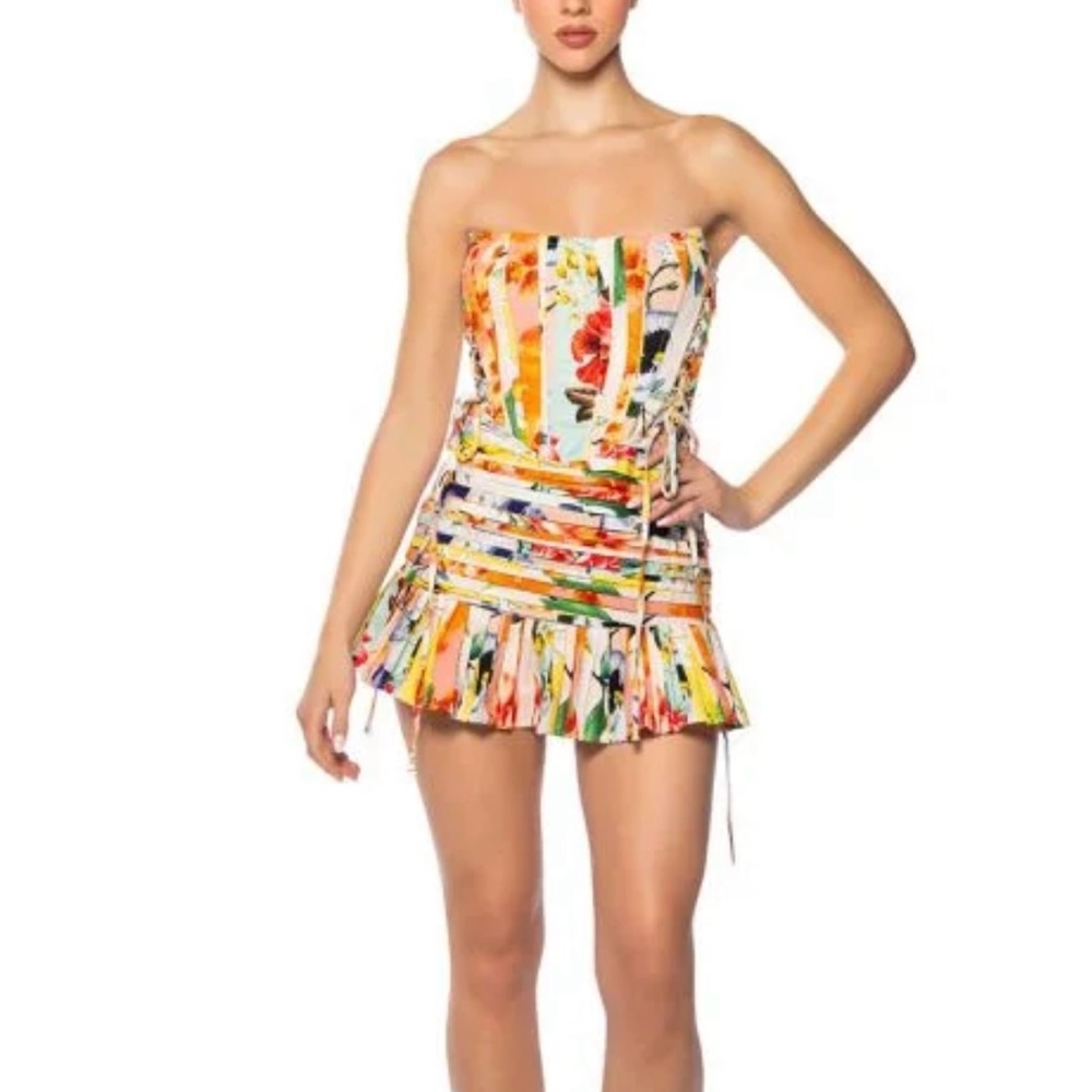 AKIRA flounce corset mini dress